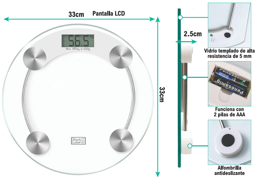 Báscula digital redonda