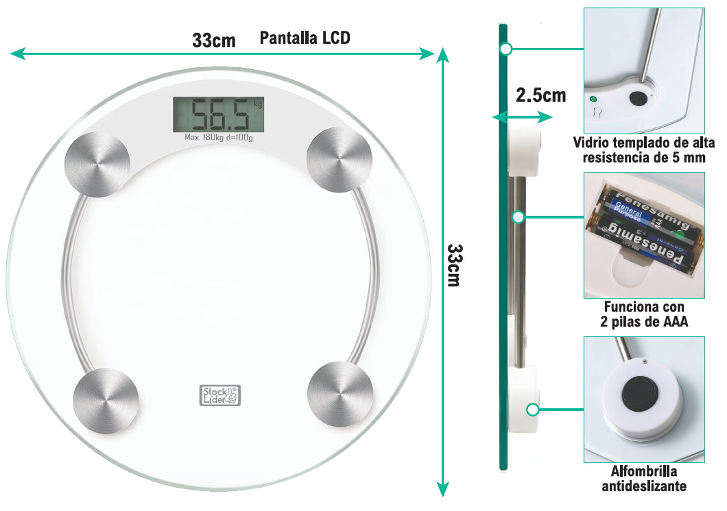 Báscula digital redonda